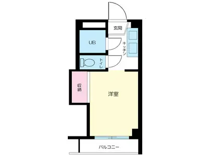 ジュネス33A(1K/3階)の間取り写真