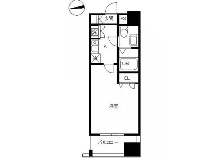 スカイコート蔵前(1K/4階)の間取り写真