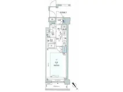 銀座二丁目レジデンス(1K/5階)の間取り写真