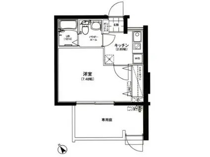 サウンドおしあげ(1K/1階)の間取り写真