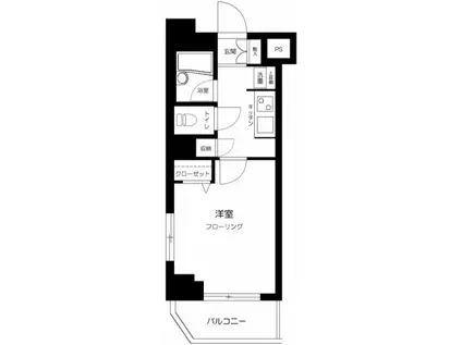 スカイコート錦糸町第2(1K/4階)の間取り写真
