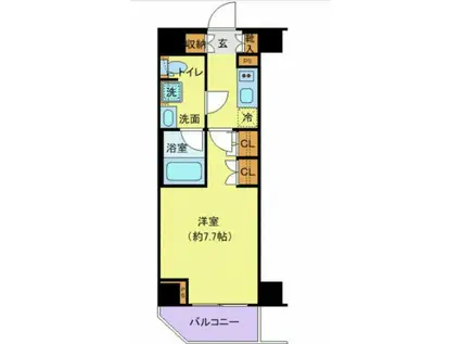 ジェノヴィア南千住6スカイガーデン(1K/4階)の間取り写真