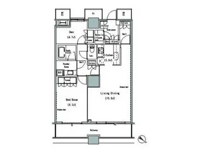 THE TOKYO TOWERS MIDTOWER(1SLDK/23階)の間取り写真
