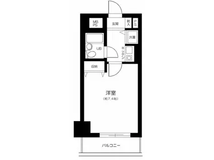 ライオンズマンション門前仲町第5(1K/5階)の間取り写真