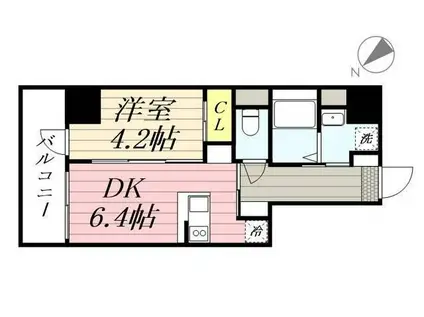 プライマル根岸(1DK/3階)の間取り写真