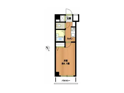 フェニックス日本橋兜町壱番館(1K/4階)の間取り写真