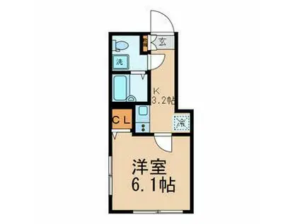 PETIT MIGNON(1K/3階)の間取り写真