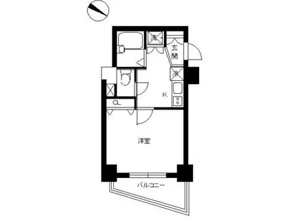 スカイコート後楽園壱番館(1K/13階)の間取り写真