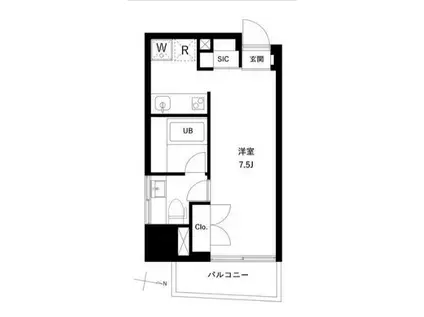 リテラス押上(ワンルーム/4階)の間取り写真