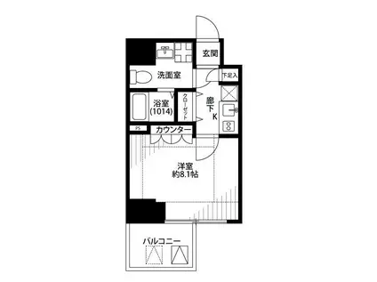 プレール・ドゥーク東京イーストⅤ(1K/2階)の間取り写真