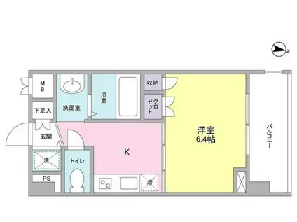 グリーチネ元町(1K/2階)の間取り写真