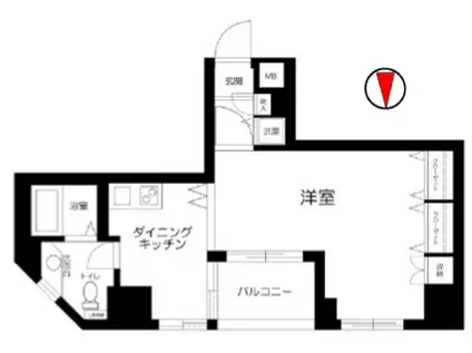 クローバーコート黒門町(1K/6階)の間取り写真