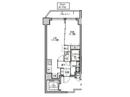 S-RESIDENCE両国AVENUE(1LDK/3階)の間取り写真