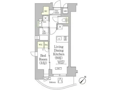 テラス月島(1LDK/5階)の間取り写真