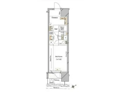 ブランシエスタ浅草蔵前(1K/6階)の間取り写真