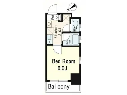 CITYCREATION茅場町(1K/5階)の間取り写真