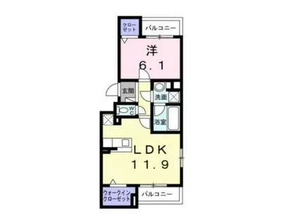 CREVANCE亀戸ノース(1LDK/1階)の間取り写真