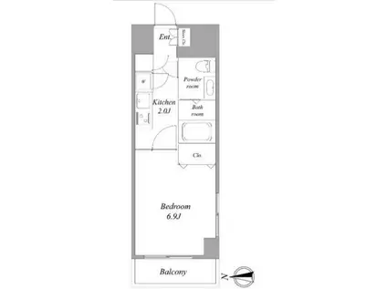 シュールフローレ(1K/4階)の間取り写真