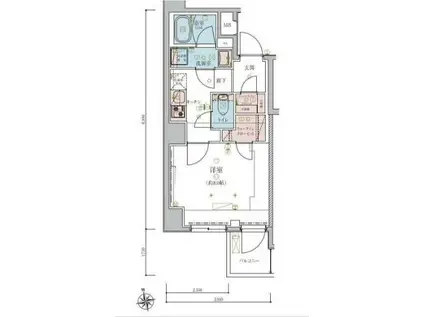 リヴシティ飯田橋(1K/2階)の間取り写真