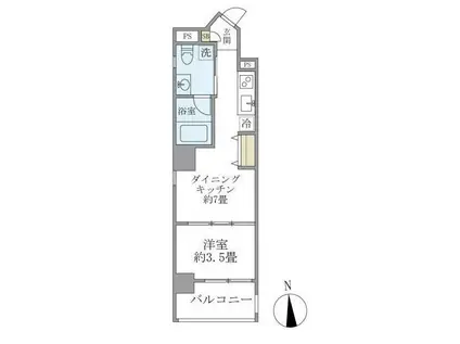 アールプライム大手町(1DK/3階)の間取り写真