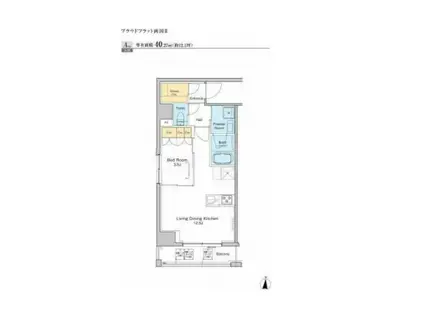 プラウドフラット両国Ⅱ(1LDK/9階)の間取り写真