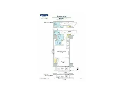 プラウドフラット浅草トレサージュ(1LDK/5階)の間取り写真