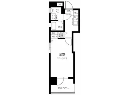 スカイコート門前仲町(1K/3階)の間取り写真