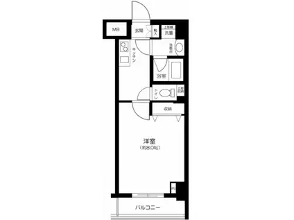 CALM.KOIWA ウエスト(1K/5階)の間取り写真