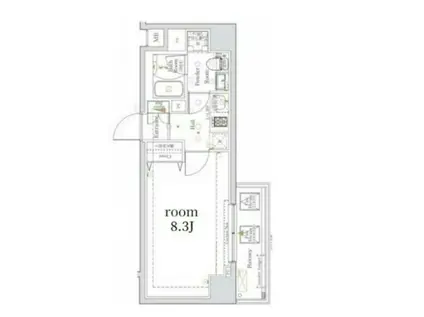 THE LOG日本橋(1K/6階)の間取り写真