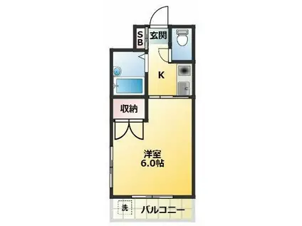 ハリーメゾン小石川(1K/2階)の間取り写真