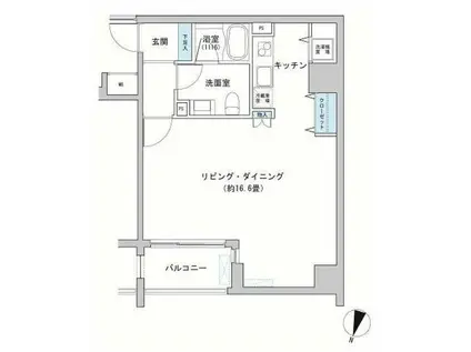 カッシア神田レジデンス(ワンルーム/10階)の間取り写真