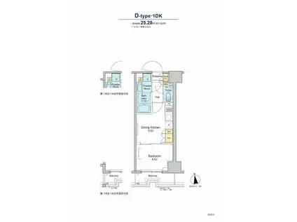 プラウドフラット浅草トレサージュ(1DK/4階)の間取り写真