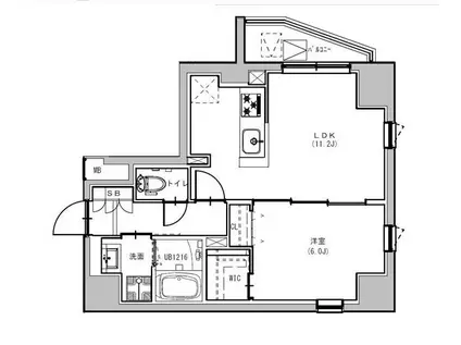 S-RESIDENCE浅草FIORE(1LDK/3階)の間取り写真