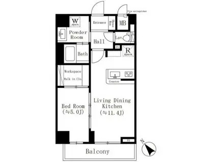 MAISON.O(1SLDK/4階)の間取り写真