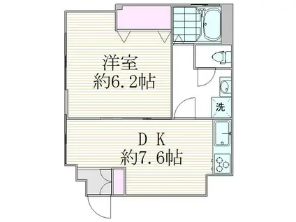 メタセコイヤマンション(1DK/2階)の間取り写真