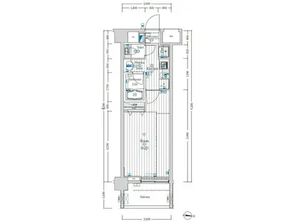 レガスタ錦糸町(1K/3階)の間取り写真