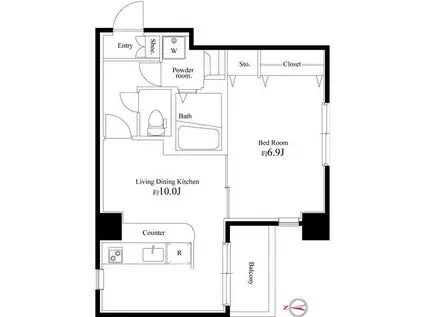 パティーナ本所吾妻橋(1LDK/4階)の間取り写真