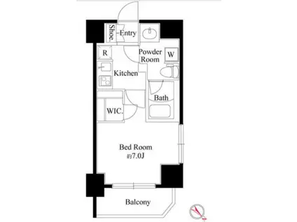 トレステラレジデンス押上(1K/2階)の間取り写真