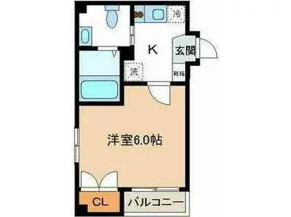 ソル・レヴェンテ浅草橋(1K/2階)の間取り写真