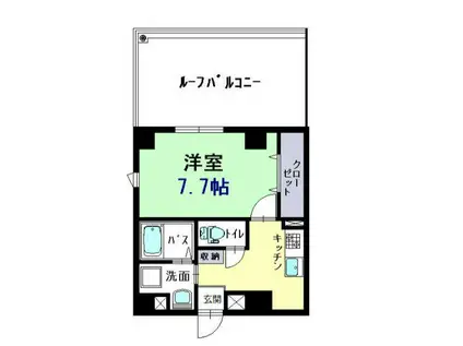 パスィフィーク(1K/4階)の間取り写真