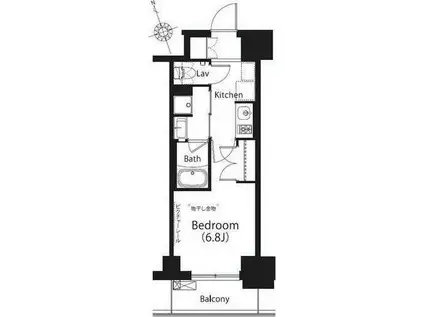 フレンシア文京関口(1K/5階)の間取り写真