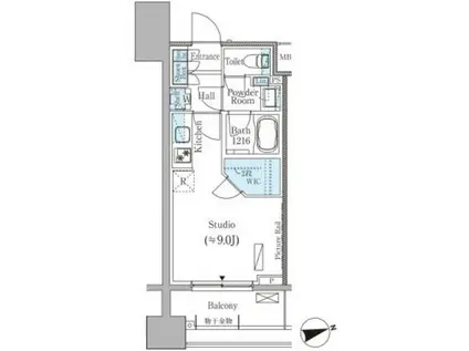 パークアクシス御茶ノ水ヒルトップ(ワンルーム/10階)の間取り写真