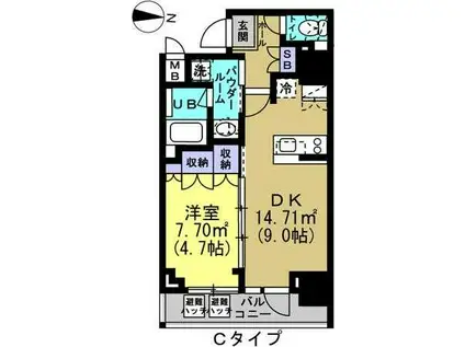 ルーラル二十四番館(1LDK/3階)の間取り写真