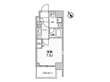 グランドコンシェルジュ浅草橋(1K/3階)の間取り写真