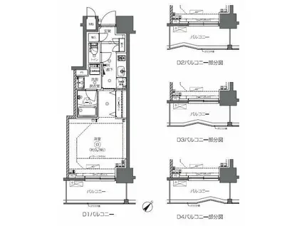ZOOM日本橋馬喰町(1K/9階)の間取り写真