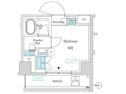 パークアクシス錦糸町スタイルズ(ワンルーム/5階)の間取り写真