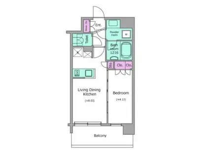 ドゥーエ菊川(1LDK/2階)の間取り写真