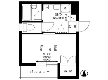 グローサリー本駒込(1K/1階)の間取り写真