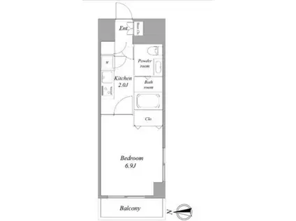 シュールフローレ(1K/5階)の間取り写真