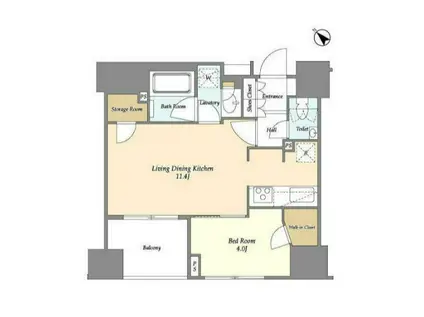 ドゥーエ月島2(1LDK/10階)の間取り写真